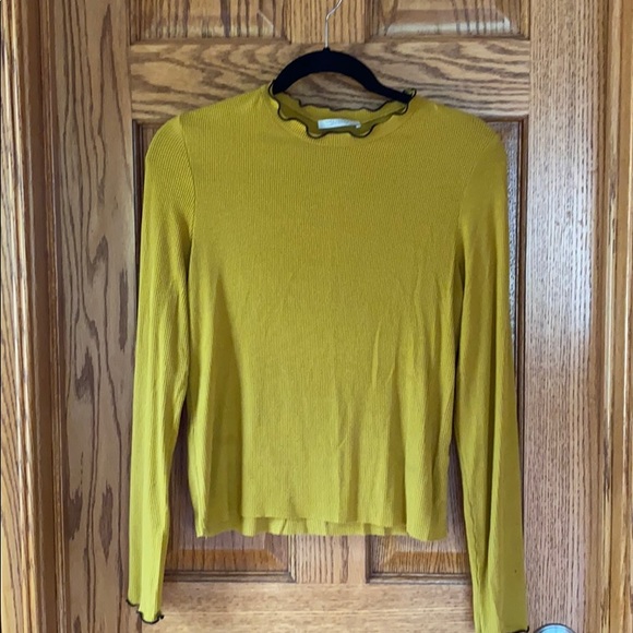Zara Tops Zara Mustard Yellow Top Poshmark